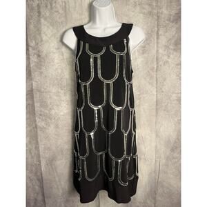 B Darlin Black & Silver Sequin Cocktail Dress – Size 11/12